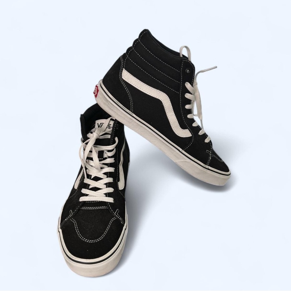 Vans Filmore Hi Sk8 Black White Suede Sz 11 Sneakers Skate‎ 90s Y2K Punk EUC